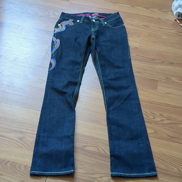 Y2K COOGI Boot Cut Jeans Size 3/4 in seam 33 and 1/2 - Picture 3 of 14